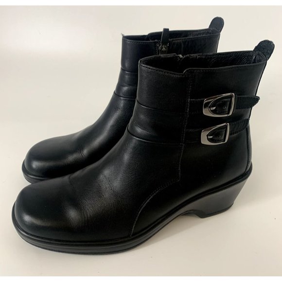 Dansko Women's Meghan Black Leather Zip Up Boots Euro 41 US Size 10.5 - Picture 2 of 7